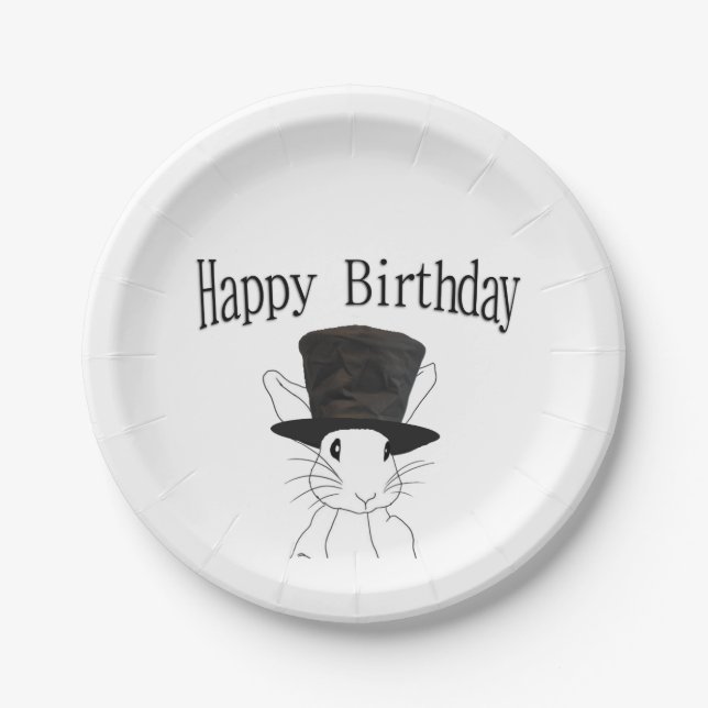 White Rabbit Paper Plates (Front)