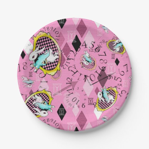 white rabbit paper plates wonderland tea party