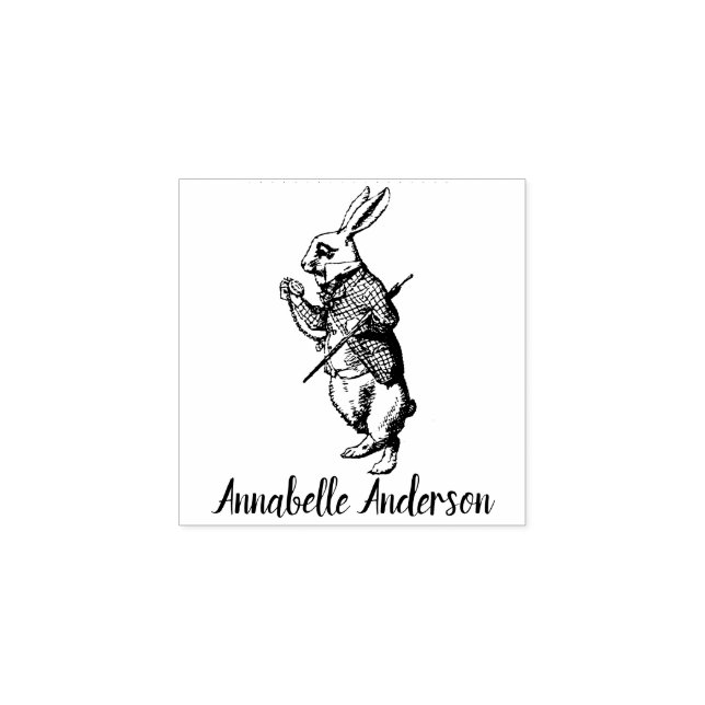 White Rabbit Personalize Rubber Stamp (Imprint)