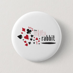 White Rabbit Pinback Button