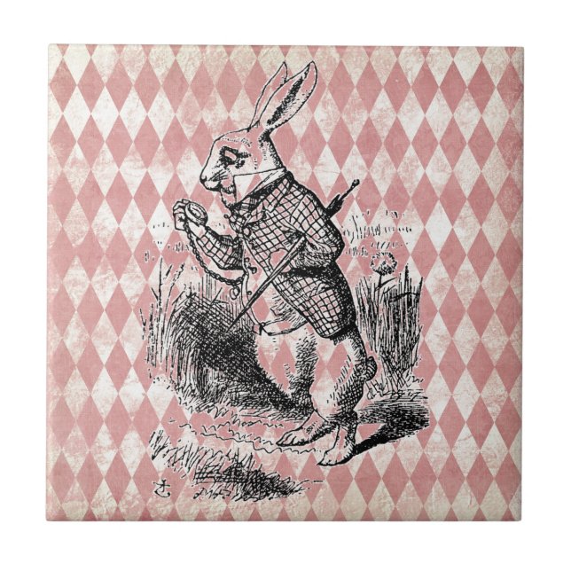 White Rabbit Pink Diamond Tile (Front)