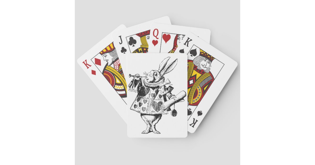 White Rabbit Playing Cards | Zazzle