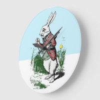 I Shall be Too Late White Rabbit Pocket Watch, Zazzle