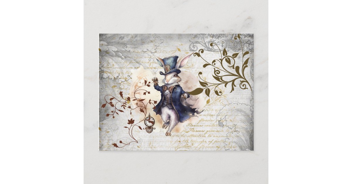 White Rabbit Postcard White Rabbit Postcard | Zazzle