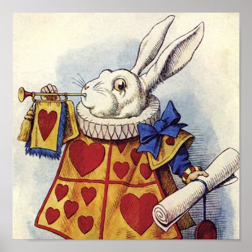 WHITE RABBIT POSTER | Zazzle