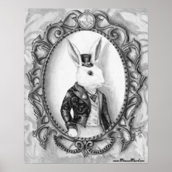 White Rabbit Poster Alice In Wonderland Poster by Deanna_Davoli at Zazzle