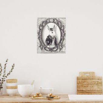 White Rabbit Poster White Rabbit Art Wonderland | Zazzle
