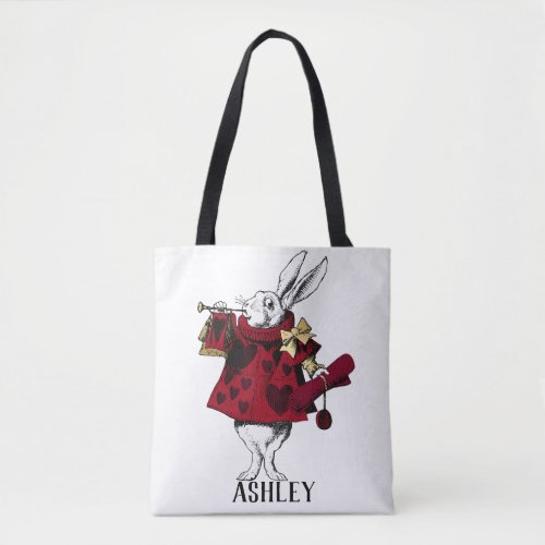 White Rabbit Queens Garb Personalized  Tote Bag