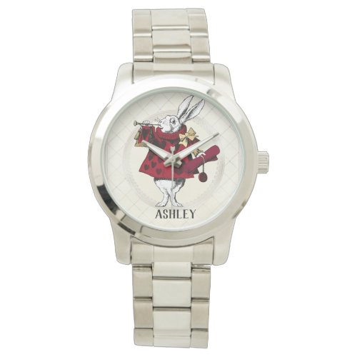 White Rabbit Queens Garb Personalized  Watch