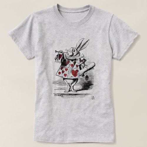 White Rabbit Red Heart Alice in Wonderland Vintage T_Shirt