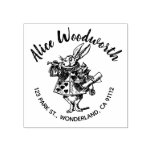 White Rabbit rubber address stamp