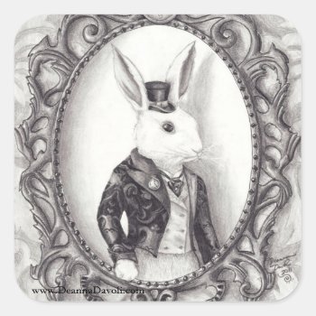 White Rabbit Sticker Alice In Wonderland Sticker by Deanna_Davoli at Zazzle