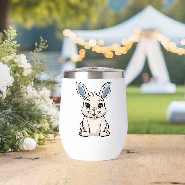 White Rabbit Thermal Wine Tumbler (Wedding (Rotated))