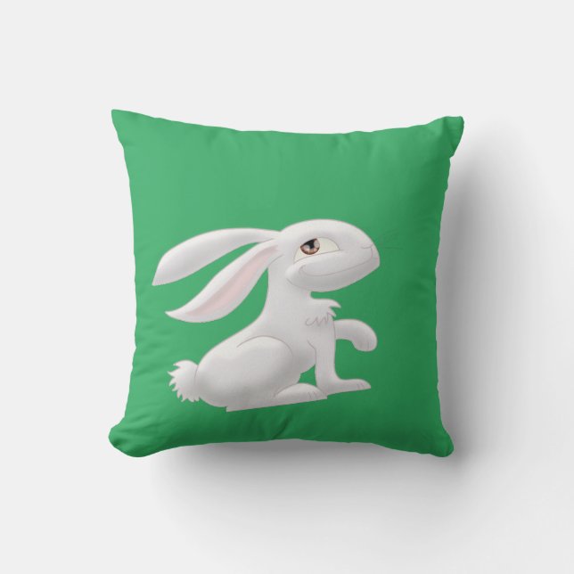 White Rabbit Throw Pillow (Front)