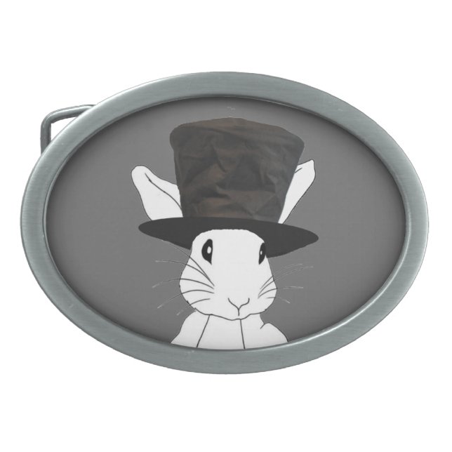 White Rabbit Top Hat Belt Buckle (Front)