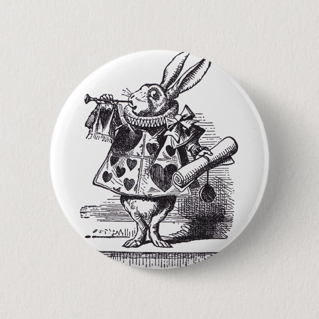 White Rabbit Trumpet Button (Front)