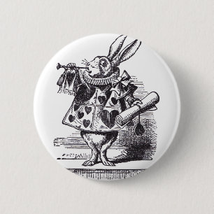 White Rabbit Trumpet Button