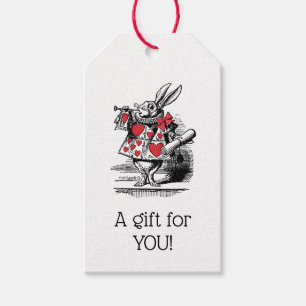 White Rabbit Trumpeter Alice Adv in Wonderland Gift Tags