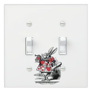 White Rabbit Trumpeter Alice Adv in Wonderland Light Switch Cover