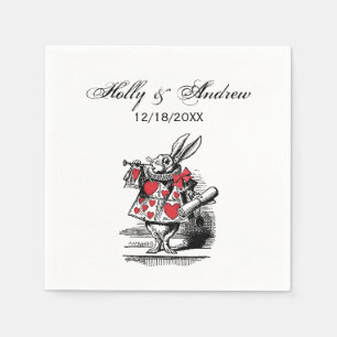 White Rabbit Trumpeter Alice Adv in Wonderland Paper Napkins