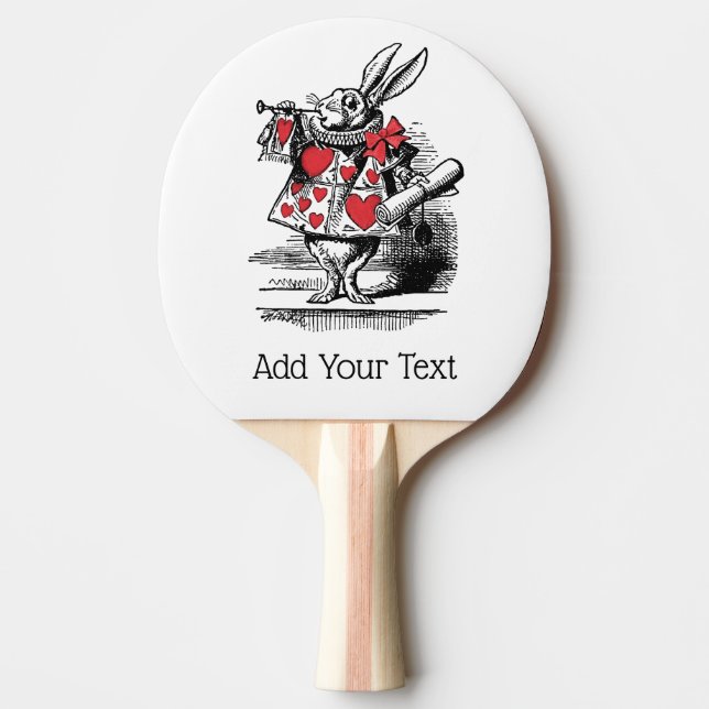 White Rabbit Trumpeter Alice Adv in Wonderland Ping Pong Paddle (Front)