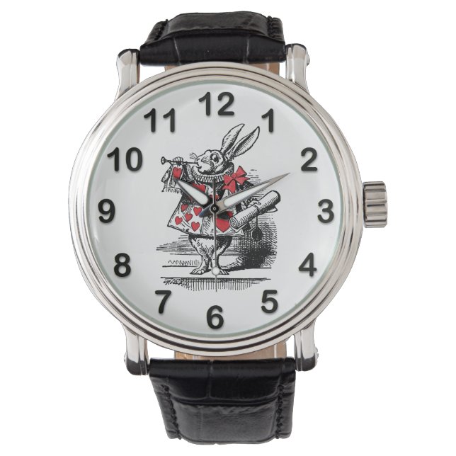 White Rabbit Trumpeter Alice Adv in Wonderland Watch (Front)