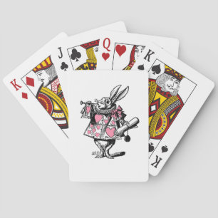 White Rabbit Trumpeter Alice Adv Wonderland Pink Poker Cards