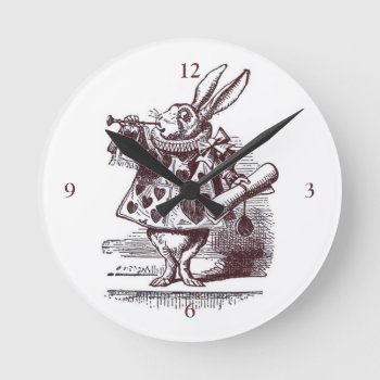 White Rabbit Wall Clock by slowtownemarketplace at Zazzle