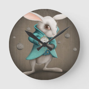 white rabbit with clock