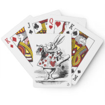 White Rabbit with Red Hearts Alice in Wonderland