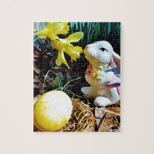 White Rabbit yellow Easter egg Jigsaw Puzzle