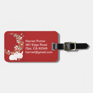 White Rabbits Japanese Fine Art Luggage Tag