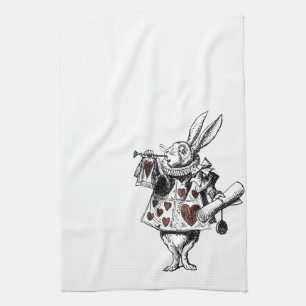 White Rabbits of Hearts - Alice in Wonderland Kitchen Towel