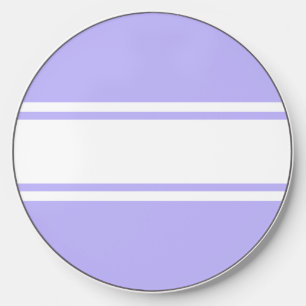 White Racing Stripes Lavender Purple Background Wireless Charger