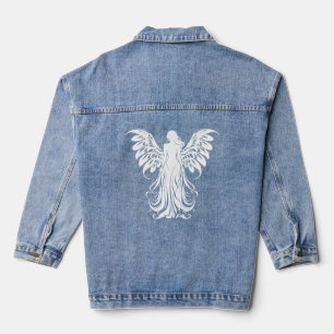 White Radiant Ethereal Emblem Angelic Beauty Denim Jacket