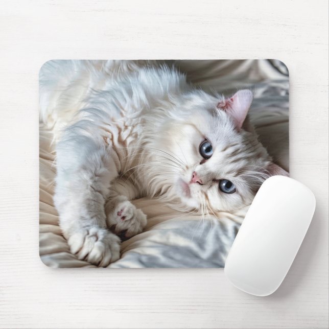 White Ragdoll Cat  Mouse Pad (With Mouse)