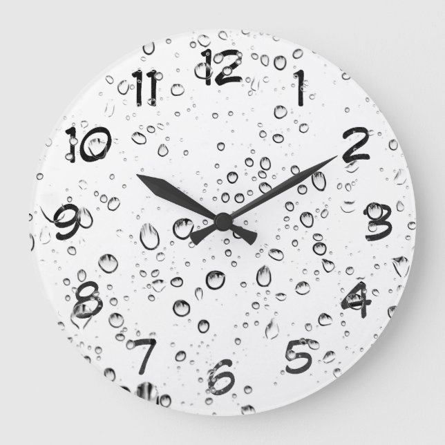 White rain water droplets clock (Front)