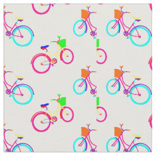 white rainbow bikes colorful bicycles fabric