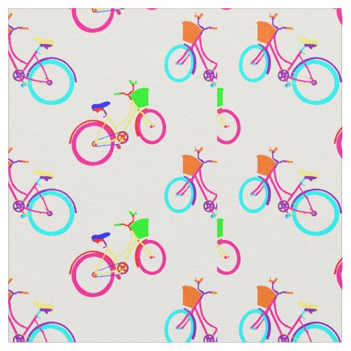 white rainbow bikes colorful bicycles fabric