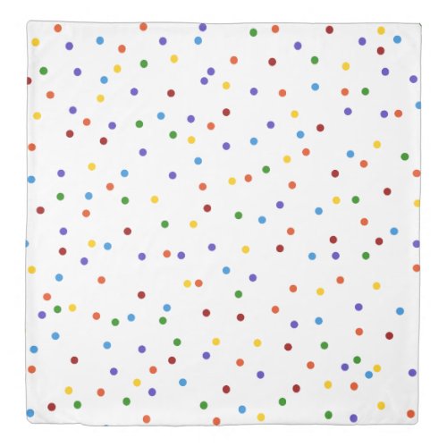 White Rainbow Dots Pattern Confetti Duvet Cover