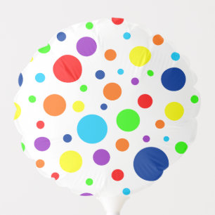White Rainbow Spots Balloon