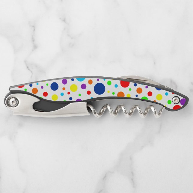 White Rainbow Spots Corkscrew (Front)