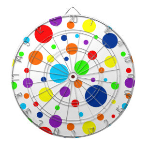 White Rainbow Spots Dartboard