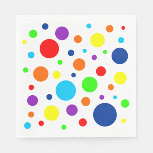 White Rainbow Spots Paper Napkins