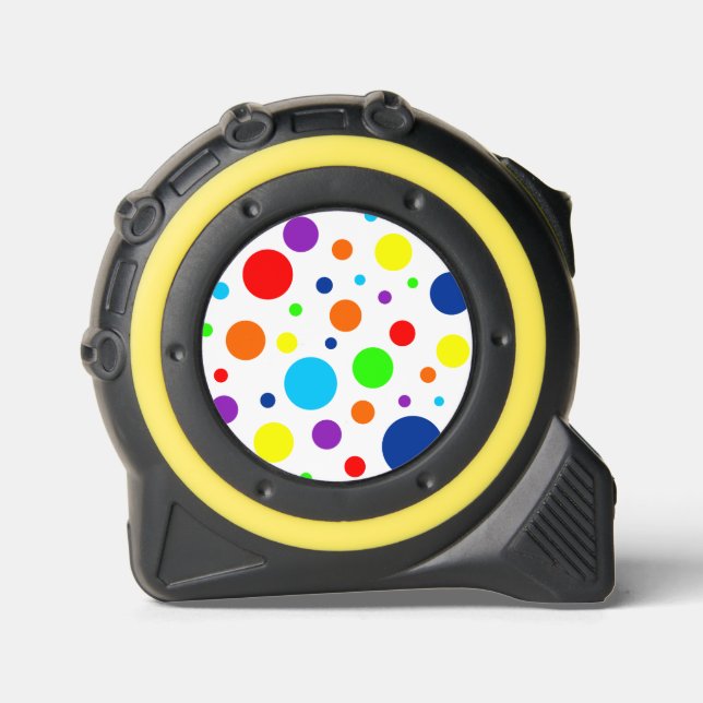 White Rainbow Spots Tape Measure (Front)