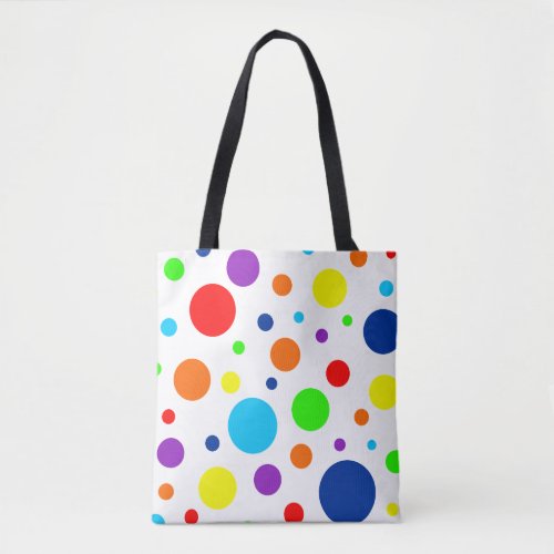 White Rainbow Spots Tote Bag