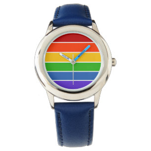 White Rainbow Stripe Watch