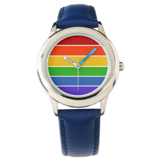 White Rainbow Stripe Watch (Front)