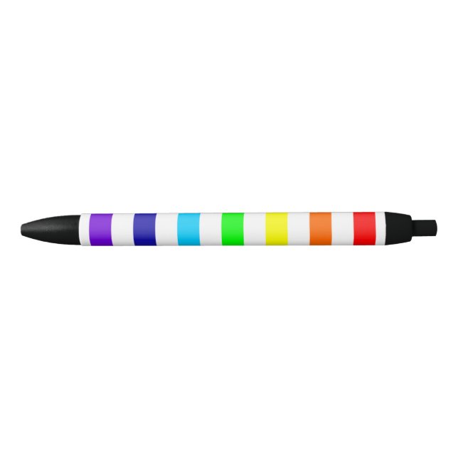 White Rainbow Stripes Pen (Front)
