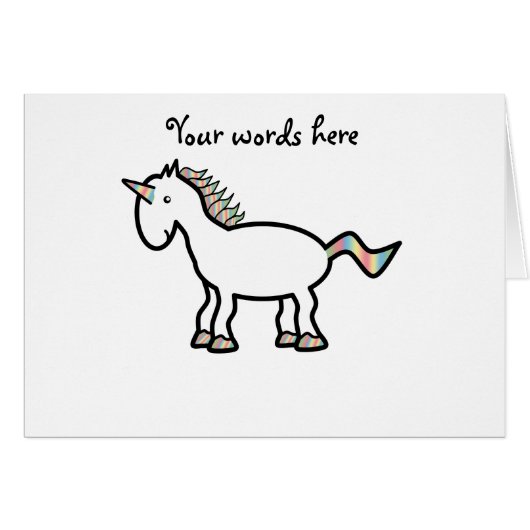 White rainbow unicorn (Front Horizontal)